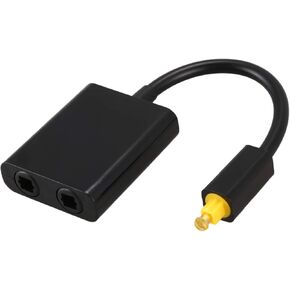 Black Digital SPDIF Optical Audio Splitter 2 Way for Toslink Splitter Adapter 1 Input 2 Output SPDIF Optical Cable Splitter Hub Satellite Equipment