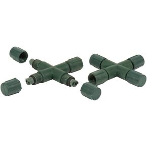 Vickerman Single Mold LED Set Green Coaxial X Splitter 6/Bag, CSA/us Listed.