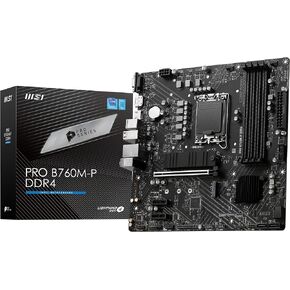 MSI PRO B760M-P DDR4 mATX Motherboard, 4X DDR4~128GB, 1x PCI-E x 16, 2X PCI-E x 1, 2X M.2, 4X SATA, 1x USB 3.2, 4X USB 2.0, 1x USB-C