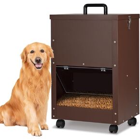Galvanized Automatic Dog Feeder Large Breed 50 Pounds, Metal Dog Food Gravity Feeder Extra Large Self Feeding Dog Food Dispenser Automatic Pet Feeder, for Indoor or Outdoor Use
