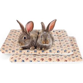 Rypet Small Animal Bed 2PCS - Guinea Pig Bed House Winter Warm Fleece Sleep Pad for Hamster Squirrel Hedgehog Chinchilla and Other Small Animals, Star