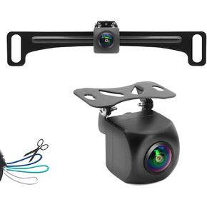 Backup Camera,2K AHD 1080P Fisheye Lens Waterproof Wide View Angle Metal Reverse CCD,HD Night Vision Parking Assist License Plate Camera Rear View Camera Three Control Line for Truck SUV RV