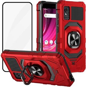 Ailiber for Blu Studio Mini 2023 Phone Case, Studio Mini 2023 Case with Screen Protector, Ring Kickstand for Magnetic Car Mount, Military Grade, Shockproof Rugged Cell Phone Case-Black