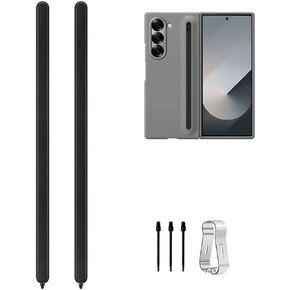 2PCS Stylus Pen for Samsung Galaxy Z Fold 6 | Z Fold 5 Phone Only, S Pen Slim 1.5mm Pen Tip, 4,096 Pressure Levels with 3Pcs Tips (Black)