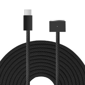 Braided 140W USB-C to Magnetic 3 Power Cable, Compatible with MacBook Pro M1/M2/M3 Pro/Max 14"/16" 2021/2022/2023 & MacBook Air 13.6"/15.3" M2/M3 2022/2023/2024-6.6ft (Space Black)