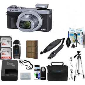 Canon PowerShot G7 X Mark III Digital Camera (Silver) - with PixiBytes Basic Accessory Bundle (Renewed)