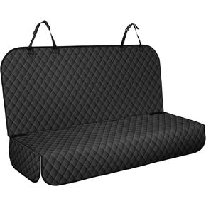 Backseat Cover for Dogs, Waterproof and Non-Slip Pet Bench Seat Covers, Car Seat Protector for Back Seat, Universal Size Rear Car Seat Cover Fits Cars, Trucks and SUVs, Black