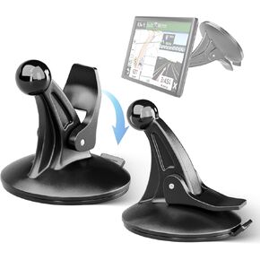 EWAY 2PCS GPS Car Holder Mount for Garmin Nuvi Windshield Dashboard with Strong Suction Cup, 17mm Swivel Ball Mounting Pattern Replacement for Garmin GPS Navigator Navigation Car Dash Mount Cup Holder