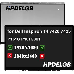 Replacement for Dell Inspiron 14 7420 7425 P161G P161G001 1920x1080 IPS LCD Touch Screen Digitizer Assembly Replacement