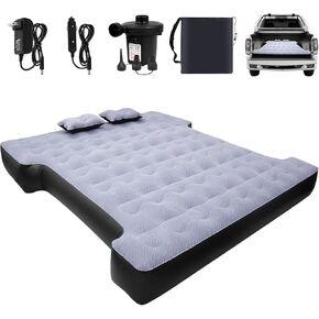 Car Bed SUV Air Mattress, Car Air Mattress with Electric Air Pump, 2 Inflatable Pillows and 2 Footrests for Back Seat, Trunk Sleeping - Upgraded -Thickened Camping Air Mattress