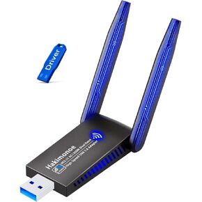 USB 3.0 WiFi Adapter for PC Desktop, AC1300Mbps Dual Band 2.4G 5G Wireless Network WiFi Dongle Enhanced Antenna for Laptop Computer Windows11 10 8.1 8 7 Vista XP, Plug n Play w/USB Driver