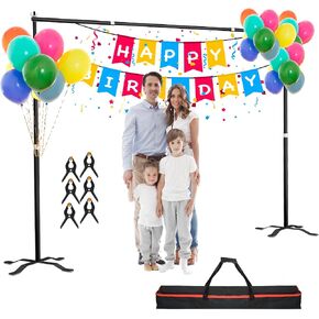 10x8.5ft(WxH) Upgraded Heavy Duty Backdrop Stand, Photo Backdrop Stand Kit with Cross Base, Adjustable Background Stand for Parties, Wedding, Photography-Easy Installation