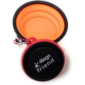 Set of 2 Collapsible Pet Bowls Small + Large with Carabiner Clips | BPA Free Food Grade Silicon 2 Pc Dog and Cat Expandable Travel Bowls | Bright Yellow, Pink and Black Pop Out Dog Bowls