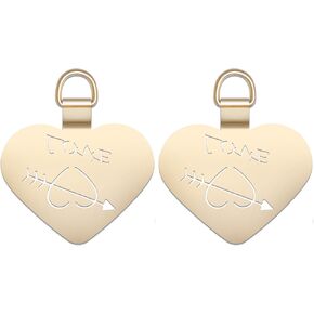 Metal Phone Tether Tab for iPhone 15 14 13 12, Heart Love Phone Lanyard Strap Patch Replacement for Smartphone Cases Gold (Gold)