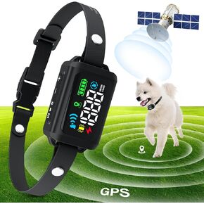 GPS Wireless Dog Fence, Rechargeable Electric Collar Fence, Adjustable Electric Satellite Technology Pet Containment System for Dogs and Pets, Outdoor Use Only, Radius 33-999 Yards