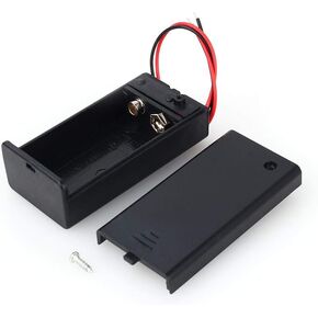 Zerone Battery Holder, 9v Battery Holder Box with ON Off Switch 9V Volt PP3 Battery Case Connector DC Case w/Wire Switch Cover for Micro-Controllers, Mini LED Projects, Toys DIY