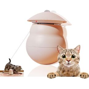 Cat Laser Toy Automatic, Cat Toy Wirless, Cat Toys Interactive Rechargable, ABS Resistant Grasp and Bite, 360° Cat Toys Interactive