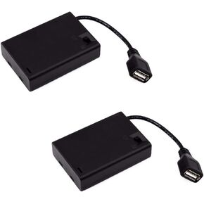 2 قطعة صندوق بطارية مع منفذ USB 3 × AA صندوق تخزين بطارية متعدد الوظائف يستخدم في الداخل والخارج in Kuwait