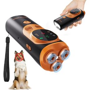 Dog Bark Deterrent Device 2024 New Anti Barking Device, Rechargeable Ultrasonic Dog Barking Control Devices, Bark Buster (Black&Orange)