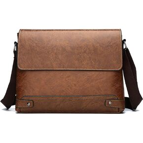 PORT&LOTUS Messager Bags for Men Small Men's Shoulder Bag for Men PU Leather Crossbody Bags for Men