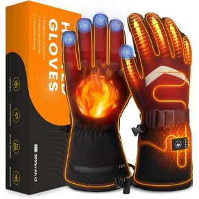 Heated Gloves for Men and Women, Heated Gloves with Touchscreen, Winter Gloves for Skiing, Snowboarding, Hiking, Camping, Hunting, Fishing