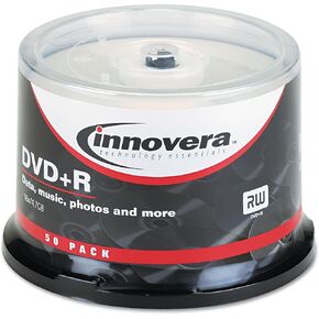Innovera DVD-R Discs, 4.7GB, 16x, Spindle, Silver, 50/Pack