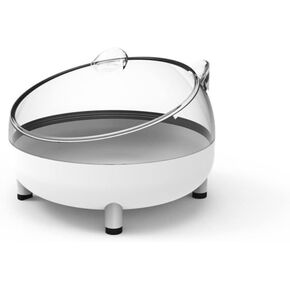 gofidin Hamster Sand Bath Container, Transparent+White Cage Toilet, Small Pet Accessories Convenient Bath House for Guinea Pig Squirrel and Others(White)