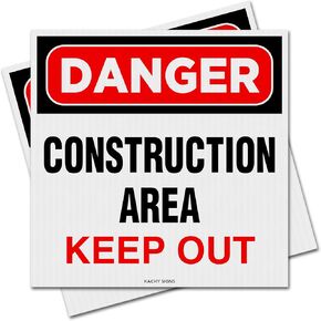 Pack of 2 - 10" x 10" - 4mm Currogated Plastic Sign - Durable - Weatherproof - Fade Resistant - Safety Signage For Construction Site, Building, Basement, Warehouse, Factory, Convention Center (No Parking)