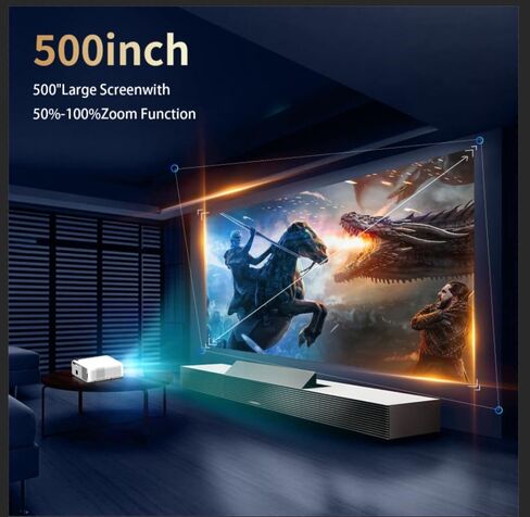 Smart 4K Projector with WIFI and Bluetooth,1600ANSI,Auto Focus & Keystone,DoIby Audio,PPT,Outdoor Movie Home Projector 4k HDR10+30W Speaker,50%Zoom,500''Display,ARC Compatible w/ TV Stick,iOS,Android in Saudi Arabia