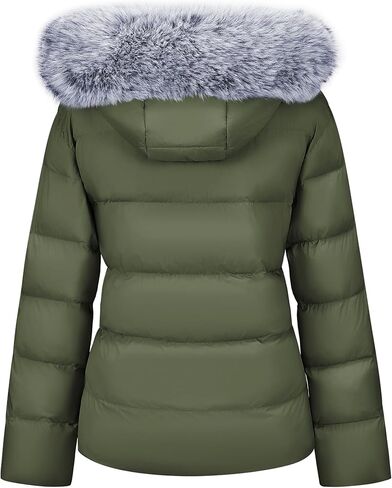 WULFUL Women's Winter Coats Warm Lightweight Thicken Puffer Jackets with Faux-Fur Hood in Kuwait