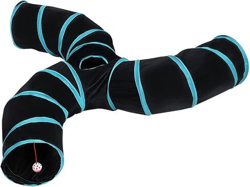 Cat Tunnels, Pet Ferret Rabbit Bunny Tunnels Tubes Subway Habitats, S-Style, DIY Cat Peekaboo Maze House Tent Bed, Kitten Interactive Toy (YY Type Tubes) in Kuwait