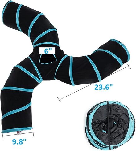 Cat Tunnels, Pet Ferret Rabbit Bunny Tunnels Tubes Subway Habitats, S-Style, DIY Cat Peekaboo Maze House Tent Bed, Kitten Interactive Toy (YY Type Tubes) in Kuwait