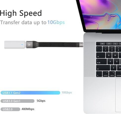 CERRXIAN محول USB C إلى USB بسرعة 10 جيجابت في الثانية، كابل قصير OTG من النوع C مقاس 5 بوصات، كابل USB من النوع A 3.0 أنثى إلى النوع C 3.1 ذكر FPC (OTG) in Saudi Arabia