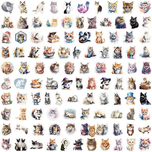 200Pcs Cat and Dog Meme Stickers, Funny Meme Stickers for Teens and Adults, Realistic Pets Decals Vinyl Stickers for Laptop Water Bottle Scrapbook Phones in Kuwait