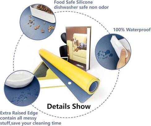 مفارش طعام كبيرة مضادة للماء للكلاب والقطط من أجل الطعام والماء، مقاومة للانسكاب وصديقة للبيئة وصديقة للبيئة للكلاب، مقاس 27.56 بوصة × 19.69 بوصة in Kuwait