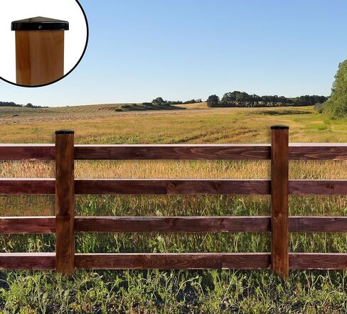 Pyramid Aluminum Fence Post Caps 12 Pack Black Fits Posts 4" (10.16cm) x 4" (10.16cm) with 2 Steel Attachment Screws Per Cap and Includes a Handy Pair of Work Gloves in Saudi Arabia