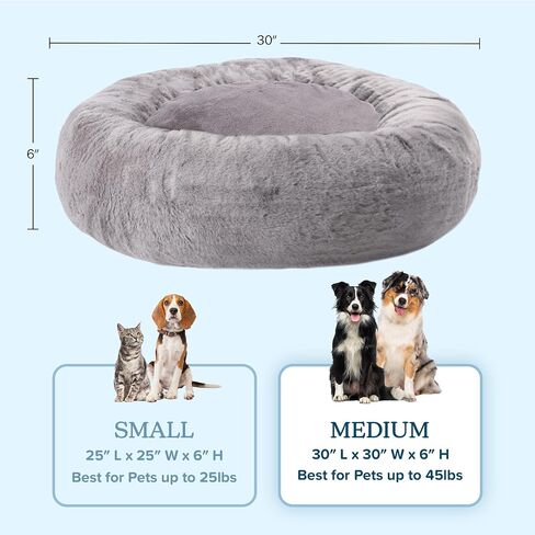 PETMAKER Dog Bed - Donut Dog Bed and Cat Bed for Medium Pets - Dog Bed with Removable Washable Cover and Nonslip Bottom - Puppy Essentials (Beige) in Saudi Arabia