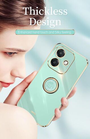 Compatible with Oppo A40 4G Case Slim Soft Cover with Screen Protector,TPU Bumper with Kickstand Ring Holder Protective Cover,Black in Saudi Arabia