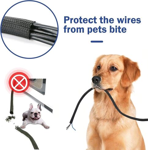 Alex Tech 10ft - 1/2 inch Cord Protector Wire Loom Tubing Cable Sleeve Split Sleeving for USB Cable Power Cord Audio Video Cable - Protect Cat from Chewing Cords - White (White) in Saudi Arabia