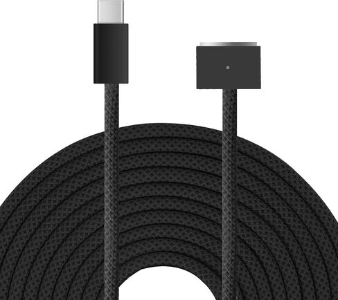 Braided 140W USB-C to Magnetic 3 Power Cable, Compatible with MacBook Pro M1/M2/M3 Pro/Max 14"/16" 2021/2022/2023 & MacBook Air 13.6"/15.3" M2/M3 2022/2023/2024-6.6ft (Space Black) in Saudi Arabia