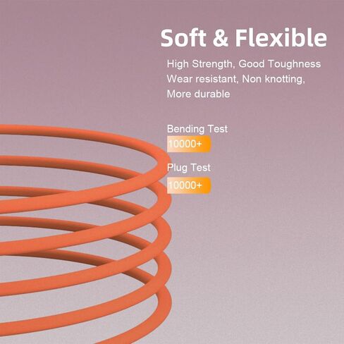 Hichain USB A to USB C Charger Cable Orange Purple 4ft, 100W Type C Fast Charging Cord Silicone USB C Chubby Cable Data Sync for Phone Samsung Galaxy Pixel PS5 WH-ACO4+ACP4 in Saudi Arabia