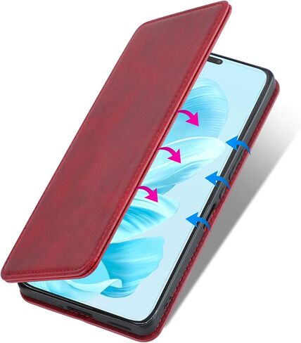 for Honor 200 Lite Leather Case Stand Fuction Wallet Bag with Card Slots Protective （with Hand Strap Black in Saudi Arabia