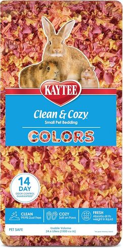 Kaytee Clean & Cozy Colors, Small Animal Bedding with Extreme Odor Control, Kaleidoscope, 49.2 Liters in Kuwait