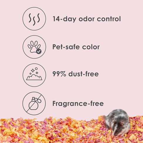 Kaytee Clean & Cozy Colors, Small Animal Bedding with Extreme Odor Control, Kaleidoscope, 49.2 Liters in Kuwait