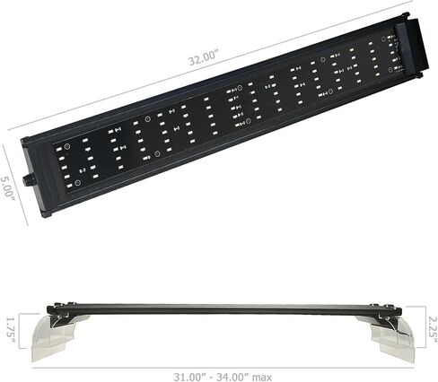 DA FSPEC Gen2 LED حوض السمك ضوء كامل الطيف خافت تلقائي تشغيل إيقاف مؤقت ثابت متعدد الألوان المياه العذبة 20 24 30 36 48 72 (48 بوصة (120 سم)) in Saudi Arabia
