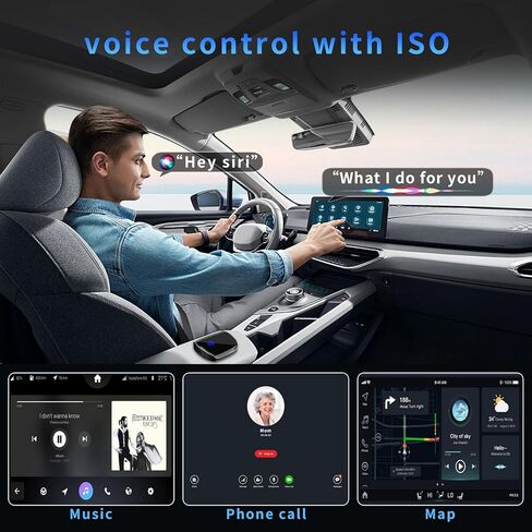 Wireless CarPlay Adapter for iPhone, Converts Wired to Wireless CarPlay Dongle 2024 Upgrade Plug & Play with Extension Cable，Auto Connect，fit for Cars from 2017 & iOS 10+（Black） in Saudi Arabia