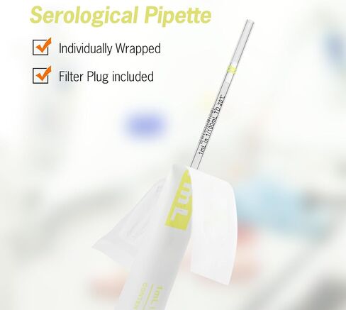 25ml Serologicla pipettes Disposable Plastic Polystyrene Pipettes, Individually Wrapped, Sterile, Pack of 100 in Kuwait