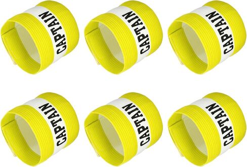 YOKIVE 6 Pcs Captain Armband, Nylon Protective Arm Badge, Adjustable Flexibility, Great for Team Training, Competitions (Black, 11.8 x 3.5 Inch) in Saudi Arabia