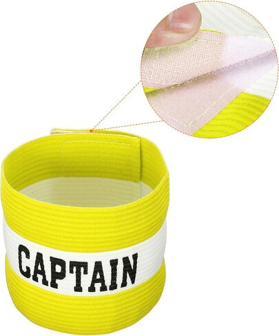 YOKIVE 6 Pcs Captain Armband, Nylon Protective Arm Badge, Adjustable Flexibility, Great for Team Training, Competitions (Black, 11.8 x 3.5 Inch) in Saudi Arabia