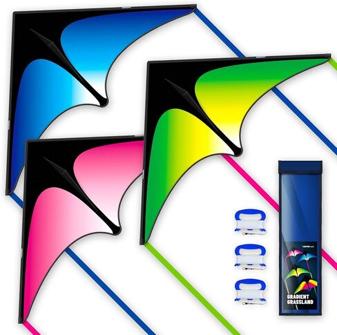 Delta Kite Three Set for Kids and Adults,Easy to Fly Adult Kites,Perfect Family Kite for Parks and Beach, Delta Kites for Fun Outdoor Activities in Kuwait